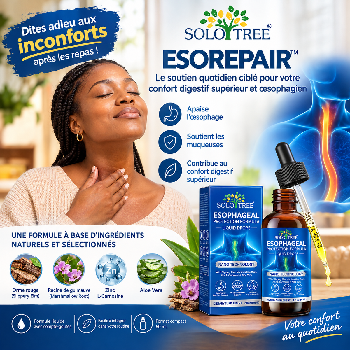ESOREPAIR™ (ESOPHAGEAL)-(Le soutien quotidien ciblé pour votre confort digestif, votre gorge et votre œsophage)